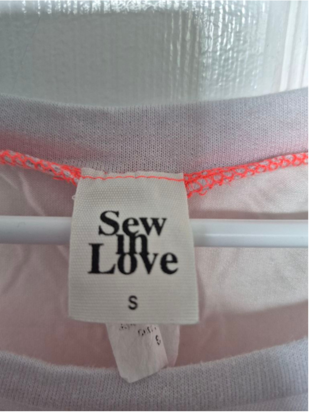 Women's Sew In Love Short Sleeve Tee S White Coral Striped - Picture 3 of 3